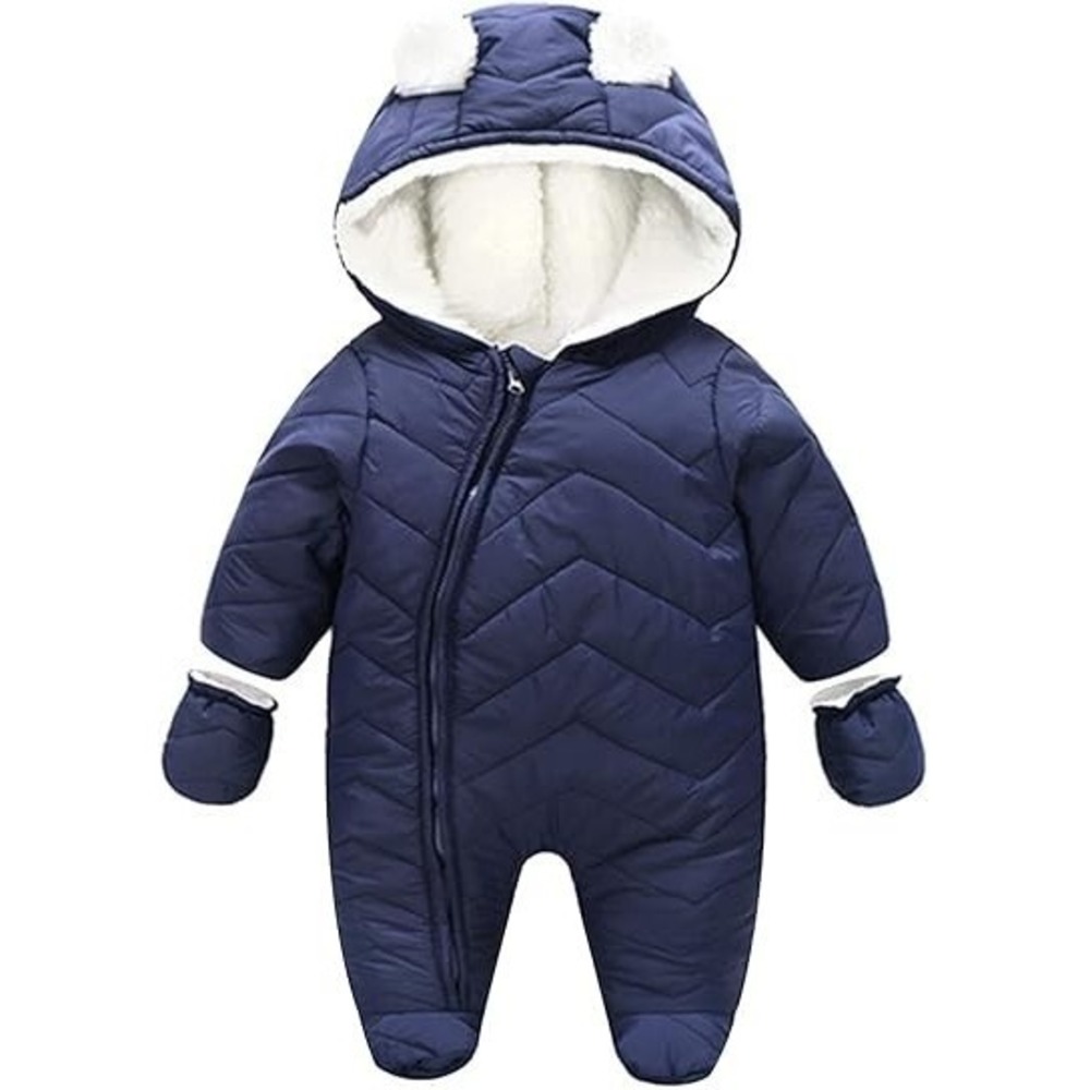 Down Jumpsuit Romper Winter Snowsuit Coats‎ Baby Boy Girl - Blue (12-18Months)